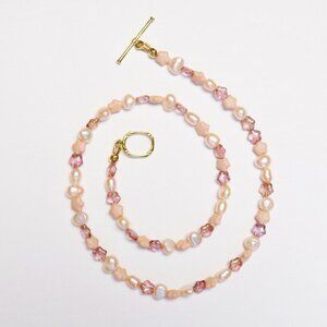 new! handmade baroque pearl choker with glass star beads celestial fairy boho